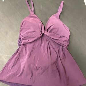 Lands End tankini top. Purple 2-toned size 10